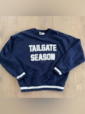 Beach Riot Navy Crewneck Tailgate Season / Football Sweatshirt